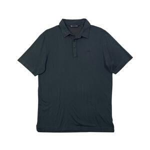 Travis Mathew Shirt Mens M Medium Charcoal Cotton Blend Short Sleeve Golf Polo